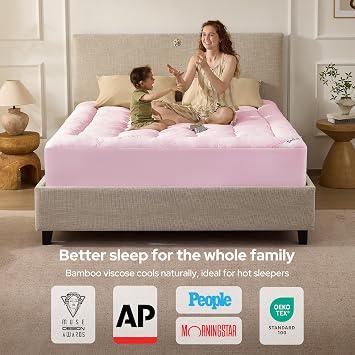 BEDLORE Twin XL Mattress Topper, Pillow Top Mattress Pad