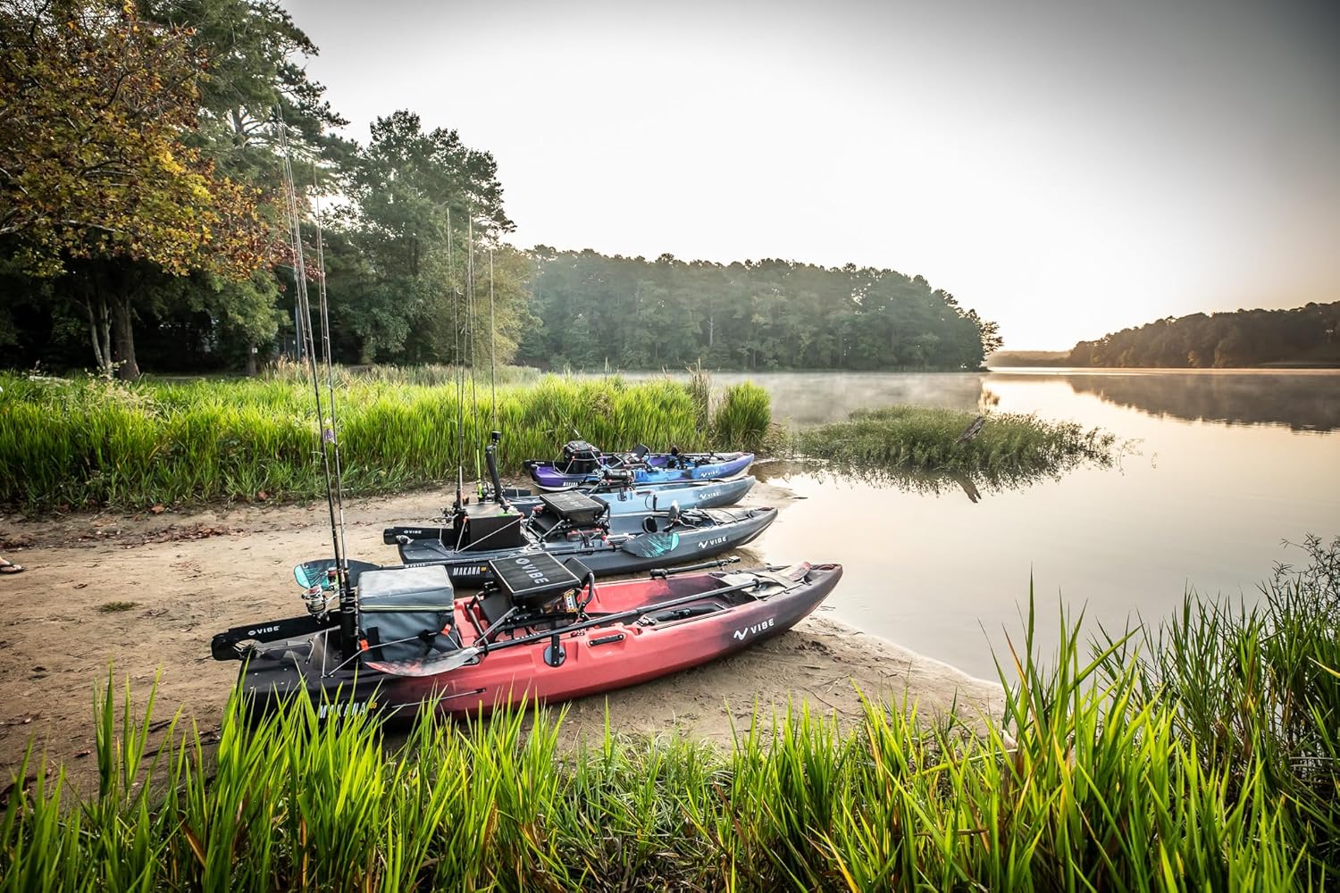 Vibe Makana 100 Fishing Kayak - 10 Ft, Customizable, Lightweight Kayak with Ample Storage | Includes Vibe Hero Seat 2.0, No Drive