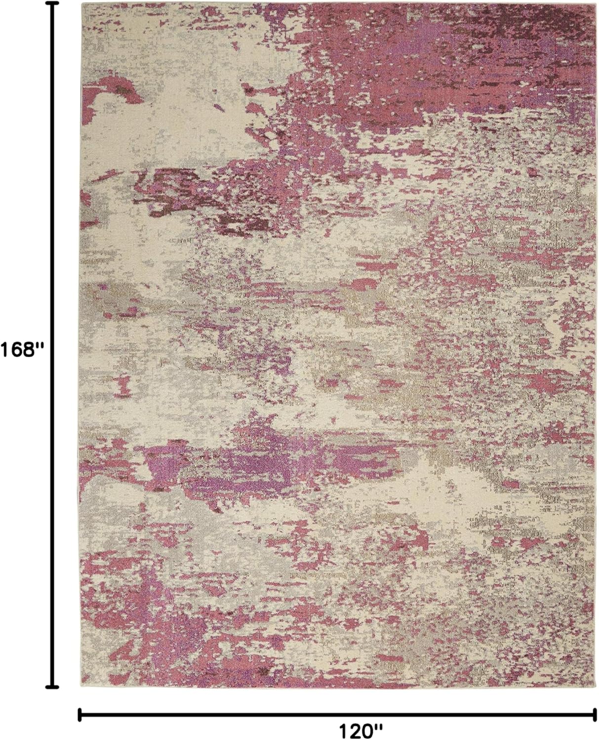 Nourison Celestial Modern Abstract Ivory/Pink 10' x 14' Area Rug, Easy Cleaning, Non Shedding, Bed Room, Living Room, Dining Room, Kitchen (10x14)