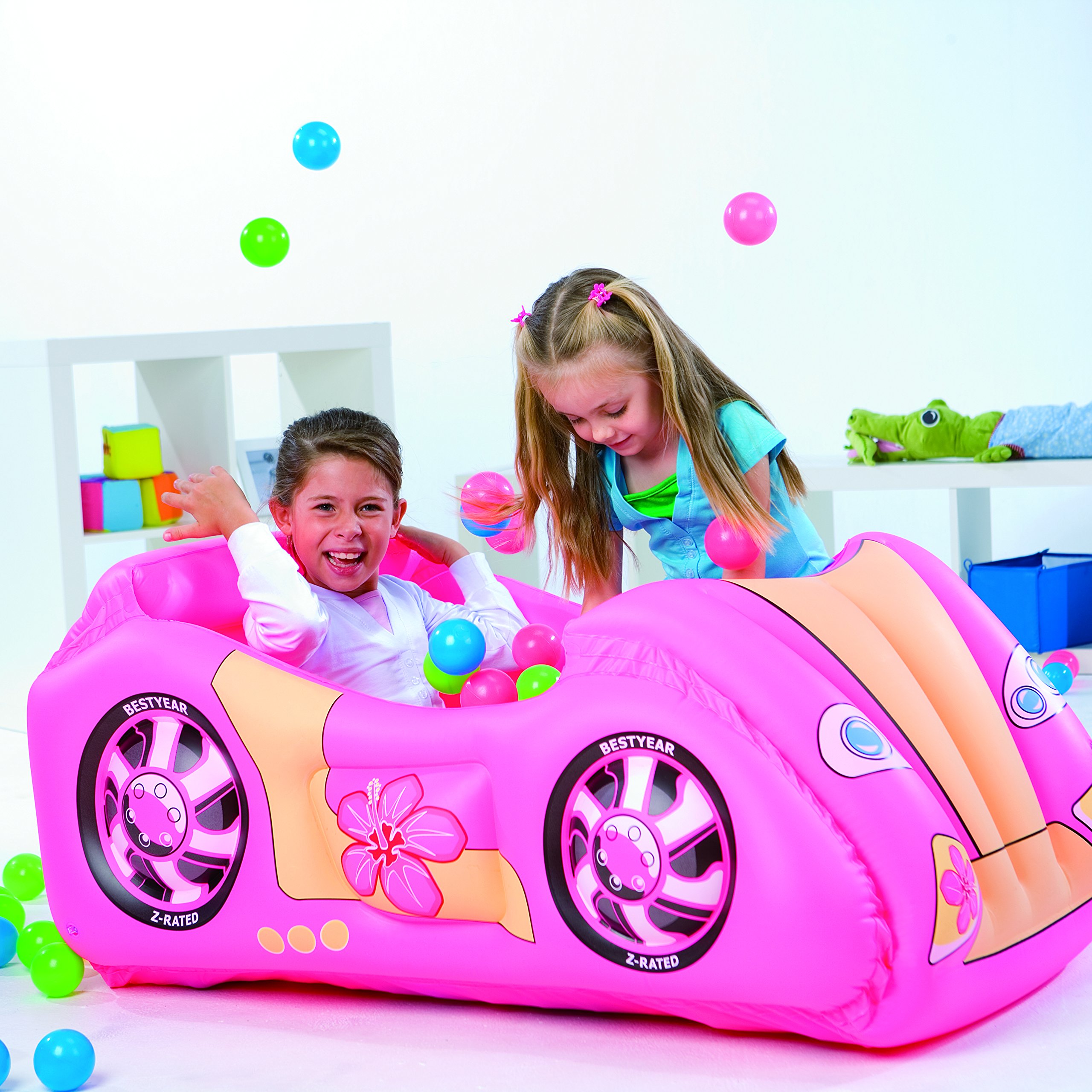 Bestway 52159 - Bällebad Rennauto 119x79x51cm mit 50 Spielbällen