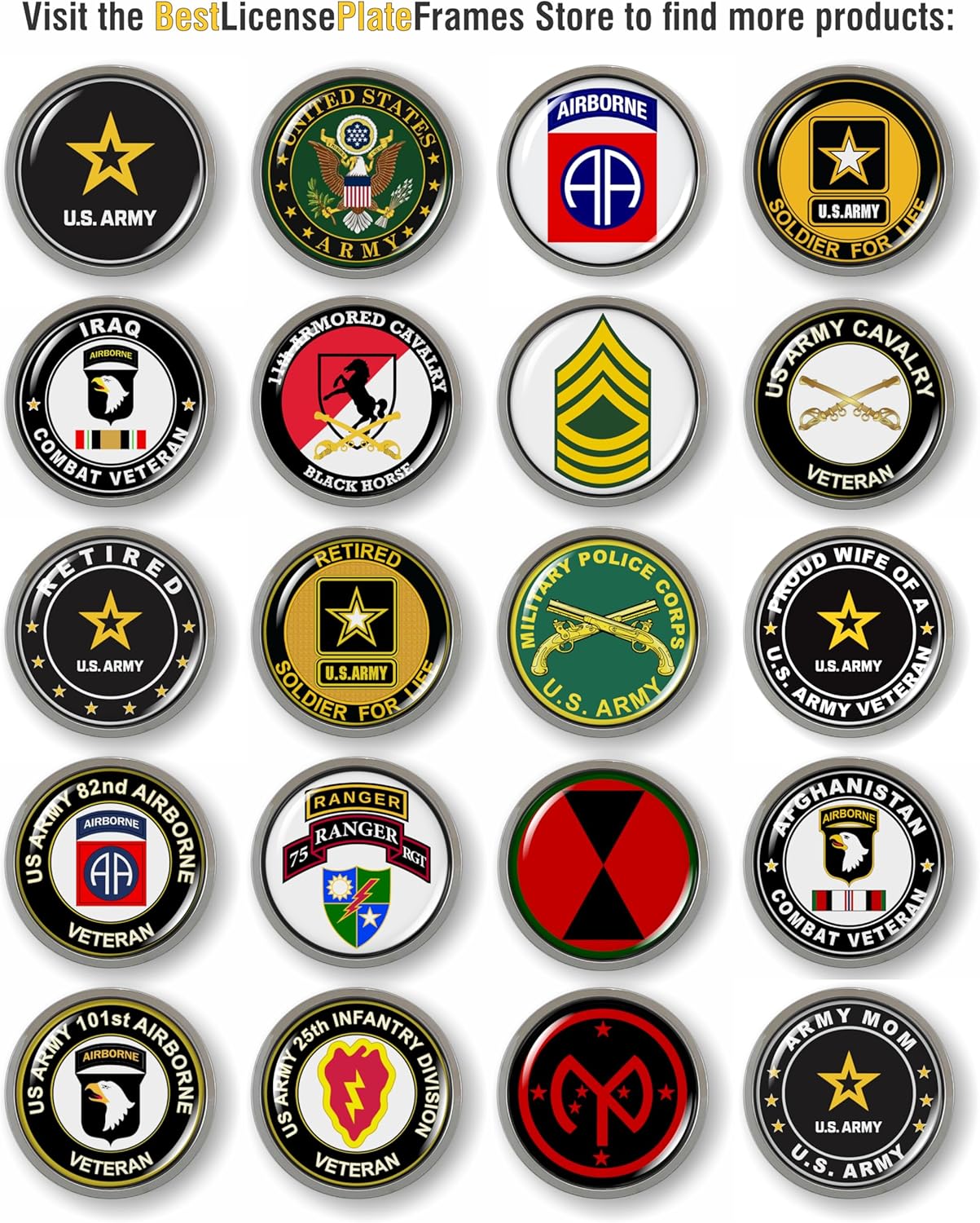 Gulf War Combat Veteran 3D Domed CAR Emblem Badge Sticker Round Chrome Plastic Round Bezel