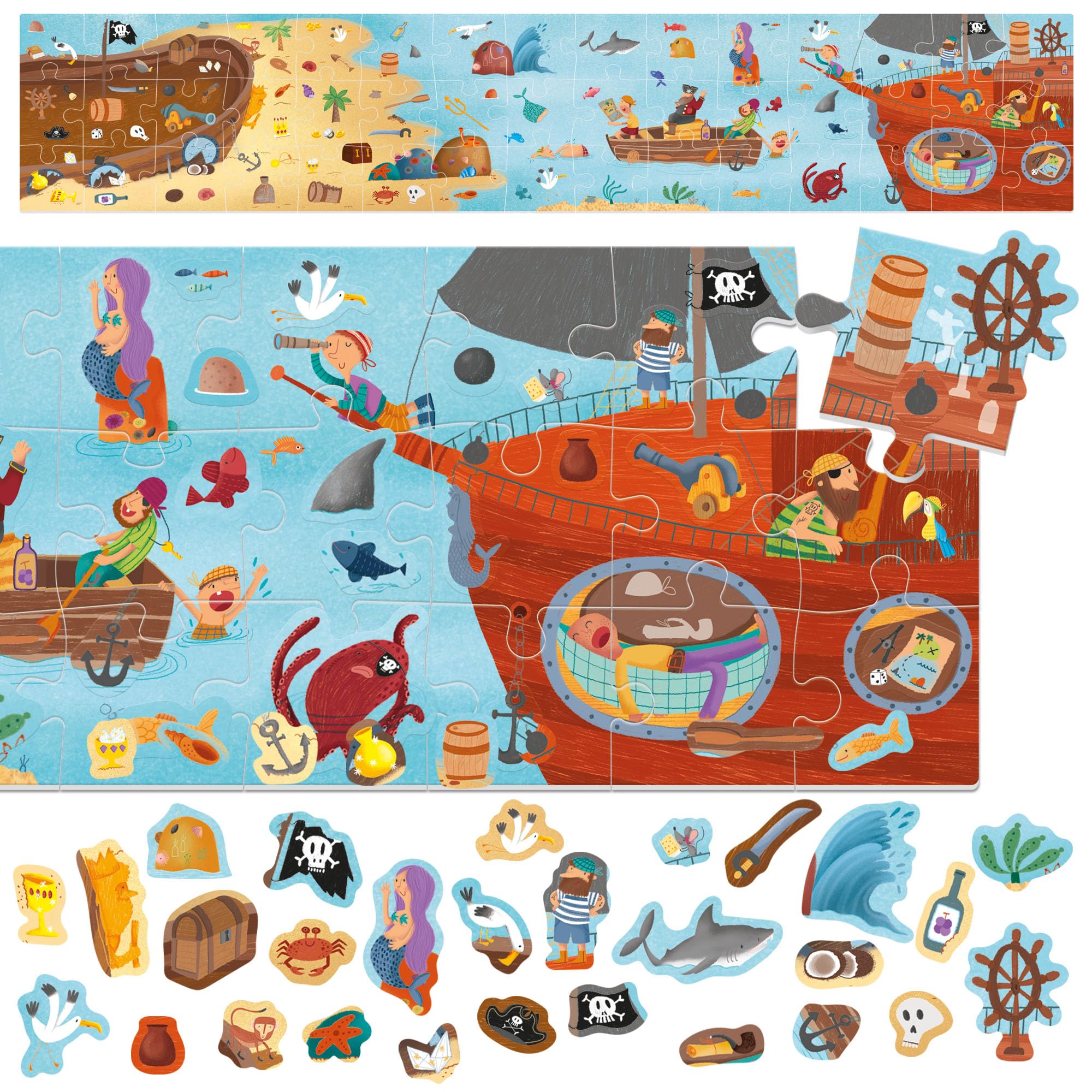 Image secondaire de Puzzle Pirates avec Autocollants - Jeu Éducatif pour Enfants de 3 à 8 Ans