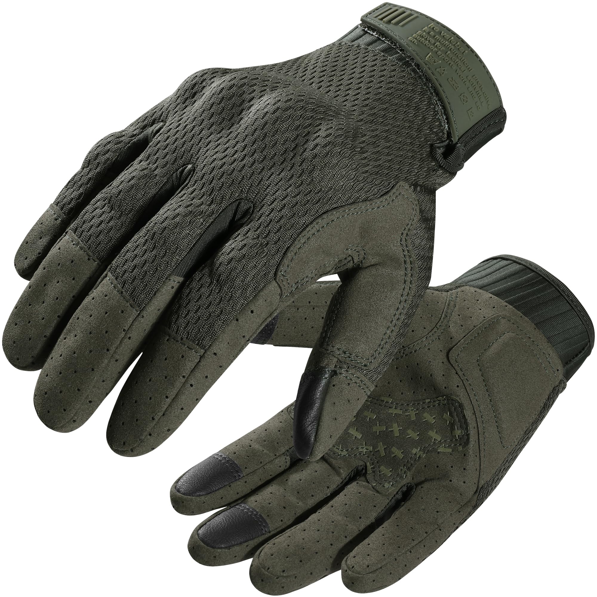 WTACTFUL Breathable Tactical Gloves for Men, Touchscreen Capable Gloves for Airsoft Paintball Hunting Motorcycle Cycling Green XL