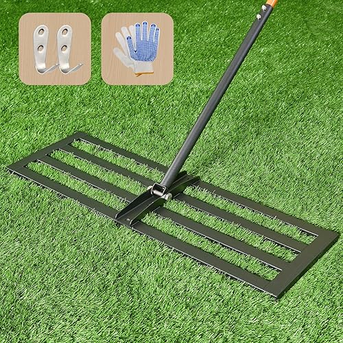 Lawn Leveling Rake 30"x10", Heavy-Duty Stainless Steel Yard Leveling Rake,
