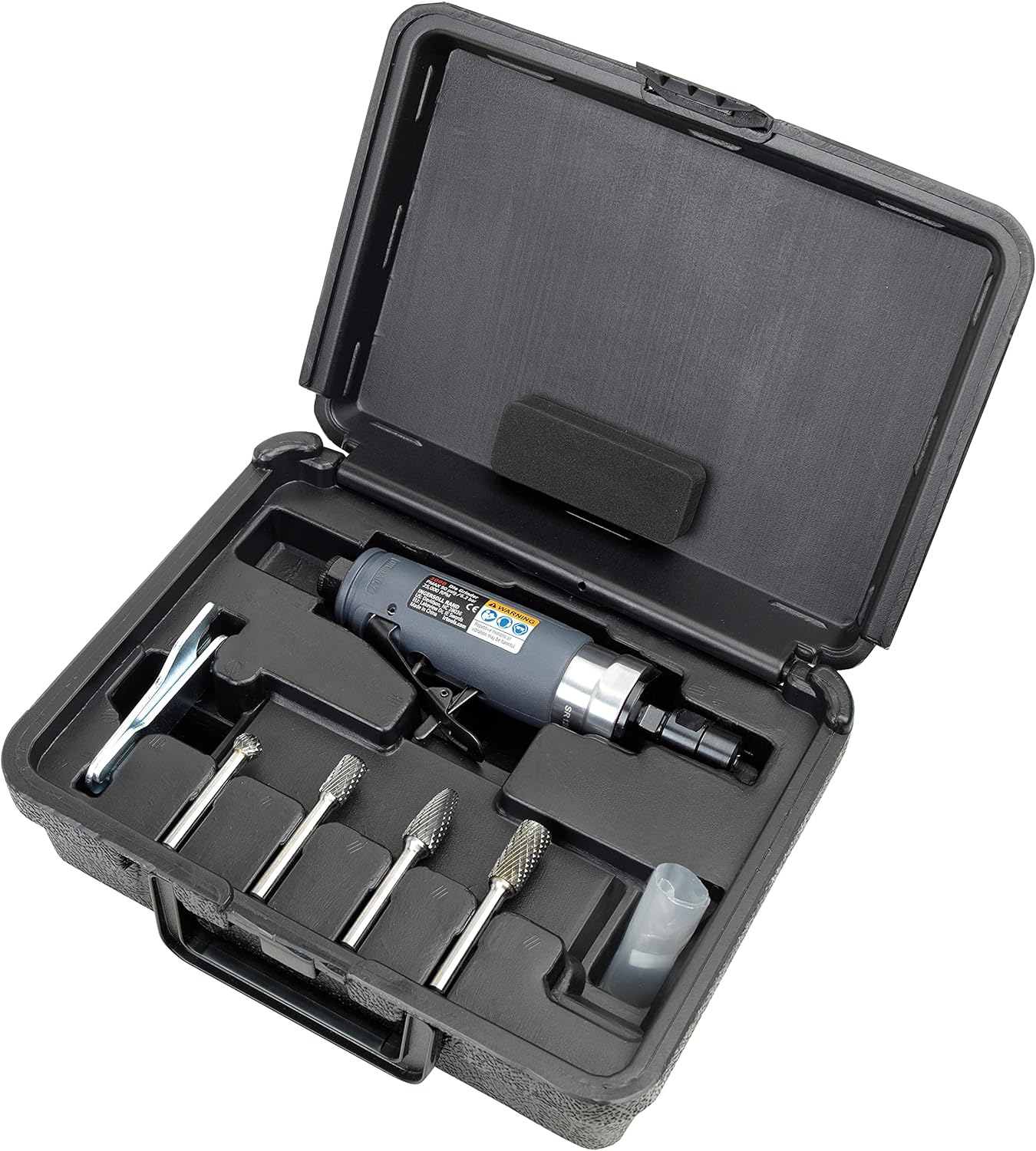 Ingersoll Rand 308B Air Straight Die Grinder, 1/4", 25,000 RPM, 0.33 HP, Ball Bearing Construction, Safety Lock, Composite Housing, Lightweight Power Tool, Gray : Everything Else