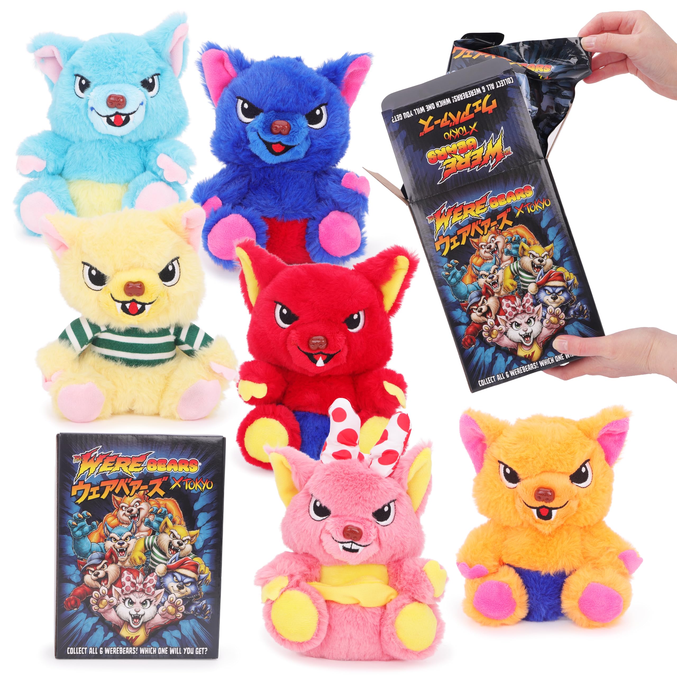 Toyland® 18cm (7”) Were Bear Surprise Collectible Mystery Box Plush - 6 to Collect - 1 Chosen at Random - Soft, Cute & Cuddly Collector’s Toy for Kids - Suitable from Birth - Retro Toys