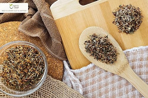 Miniatura 3 de Organic Way Flor de trébol rojo cortado y tamizado (Trifolium pratense) - Té de hierbas  Cosecha silvestre europea  Certificado orgánico y Kosher