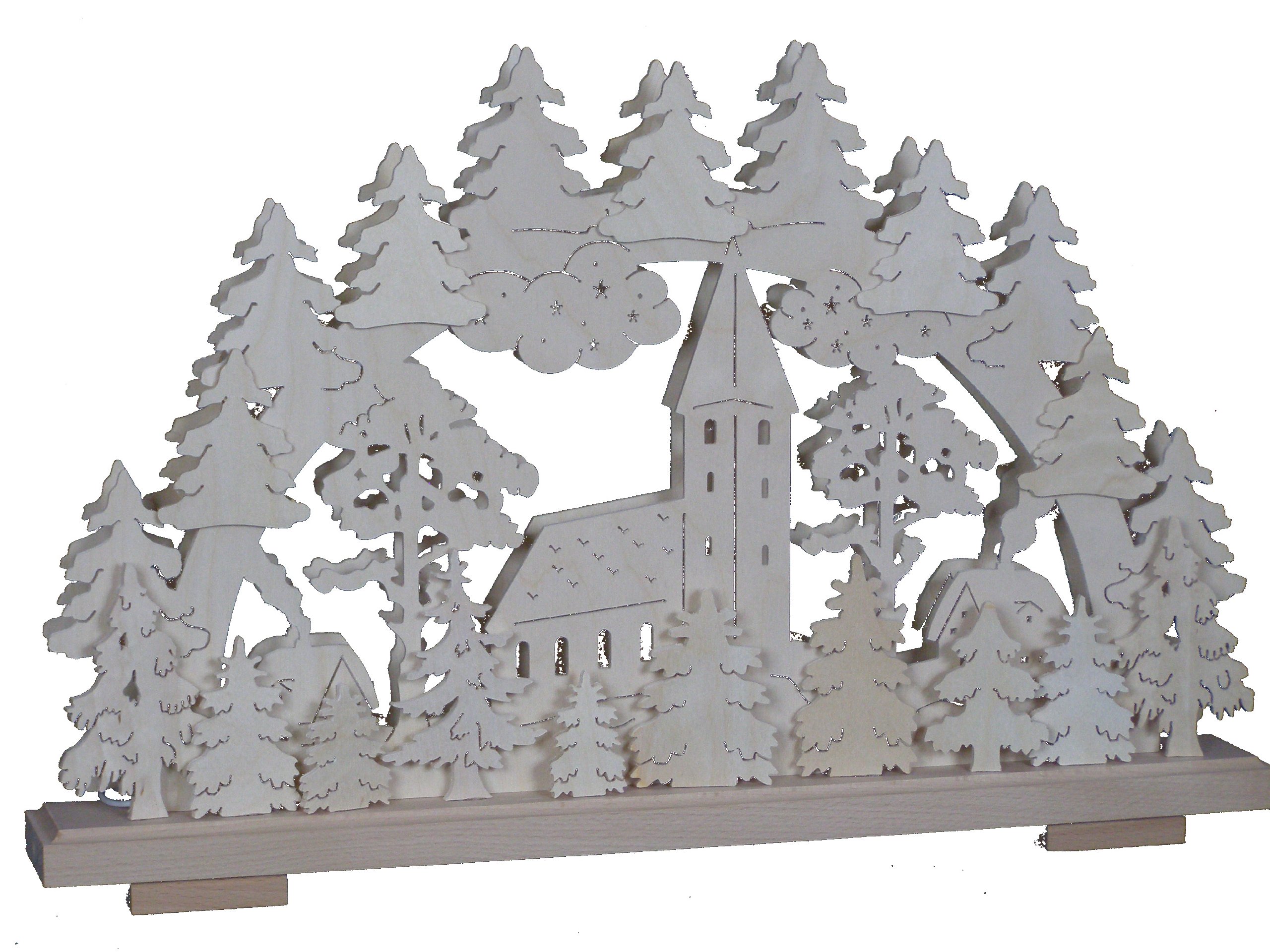 Arche Lumineux 3-114 Erzgebirge 50x30cm : Décoration de Noël Traditionnelle Artisanale en Bois