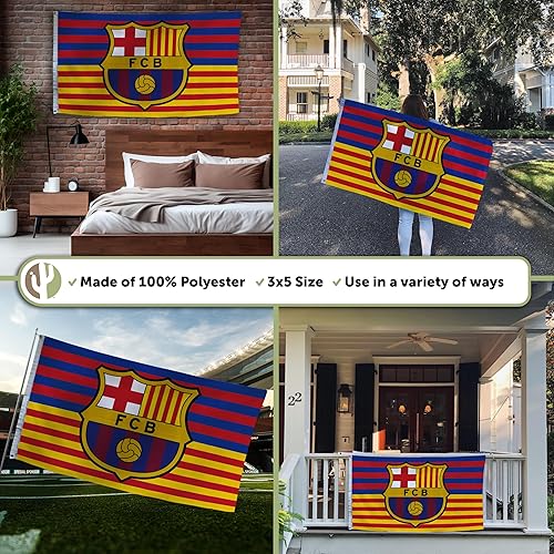 Miniatura 3 de Desert Cactus FC Barcelona Flag Barça Barça Barca Fútbol 100% Poliéster Interior Exterior 3x5 pies Baner (Bandera B)