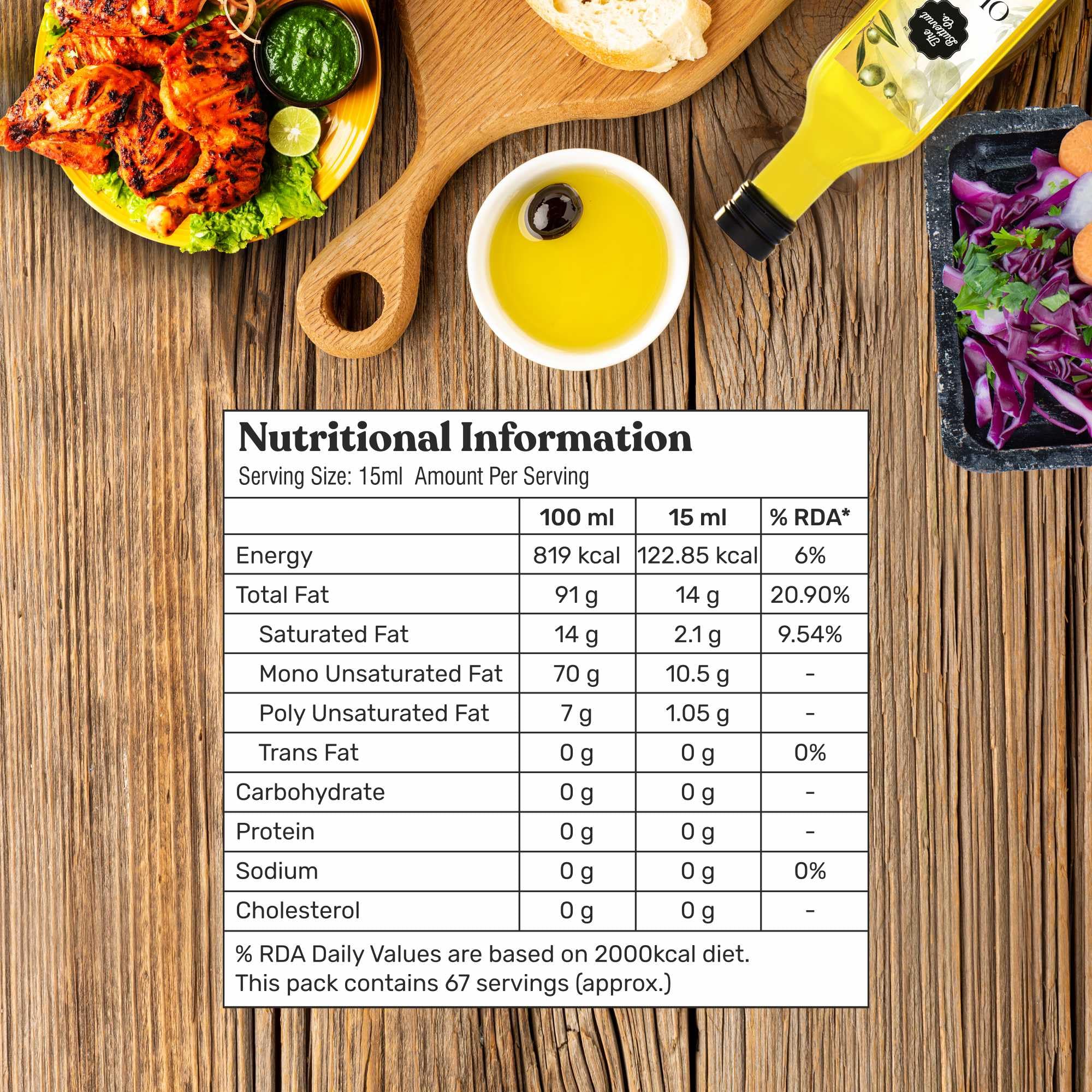The Butternut Co. Cold Pressed Extra Light Olive Oil, Premium Cooking Oil, Perfect for Frying, Dressing, Garnishing & Drizzling on Salads, Good for Digestion and Heart, Daily Use, 1 Litre (Pack of 2) - Image 2 thumbnail
