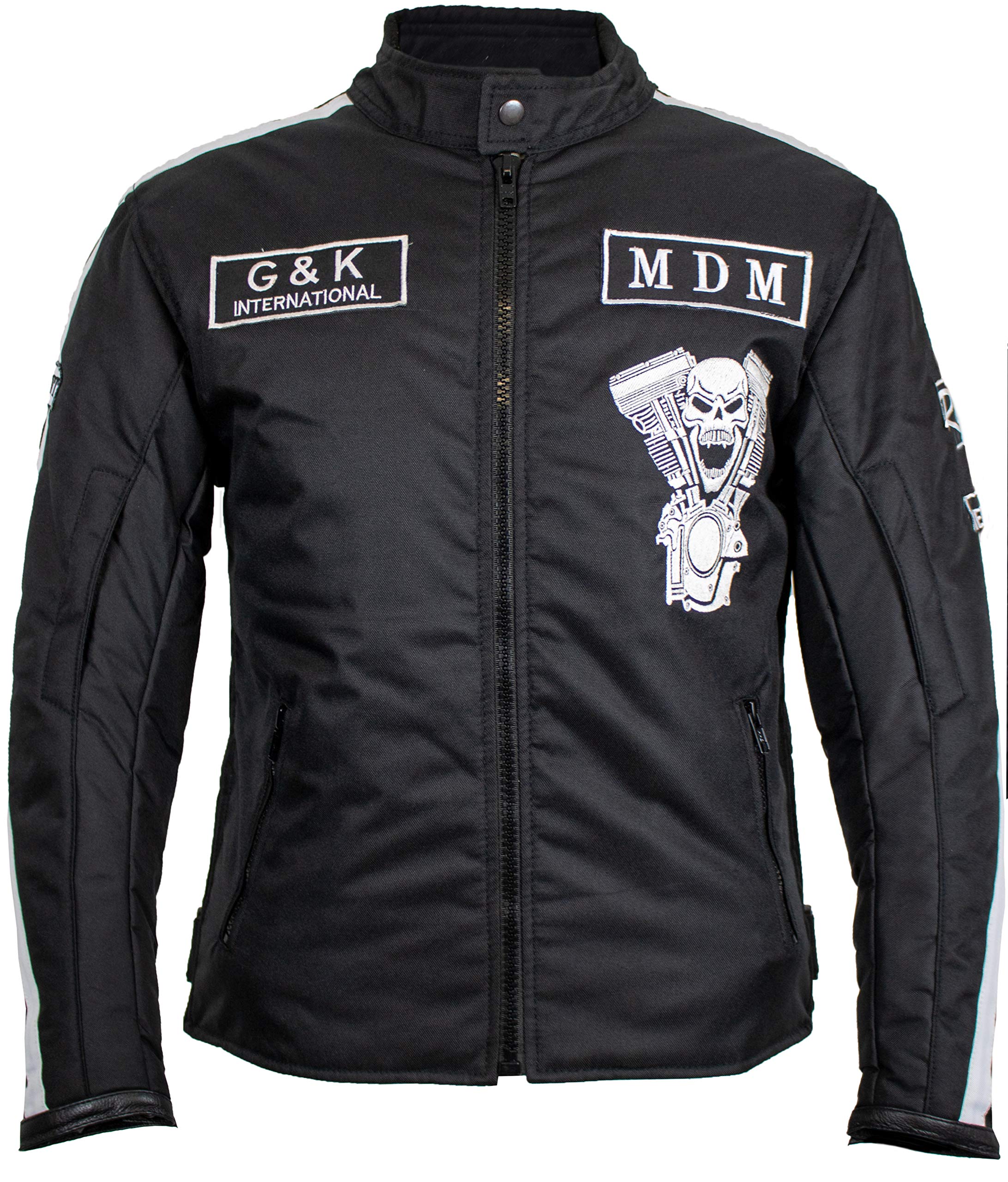 MDM Męska kurtka motocyklowa, tekstylna, motocyklowa, czarna