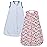 Hudson Baby Unisex Baby Cotton Long-Sleeve Wearable Sleeping Bag, Sack, Blanket, Pink Blue Pretty Floral, 0-3 Months