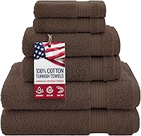 Vista 27 de American Veteran Towel, Paquete de 4 toallas de baño turcas 100% algodón para baño, 27 x 54 pulgadas, extra grandes, de secado suave, color azul