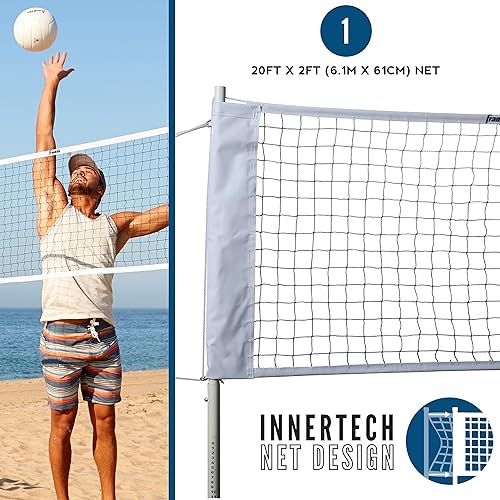 Miniatura 3 de Franklin Sports - Juego de voleibol + bádminton - Patio trasero + playa al aire libre voleibol + red de bádminton - Bádminton portátil + red de