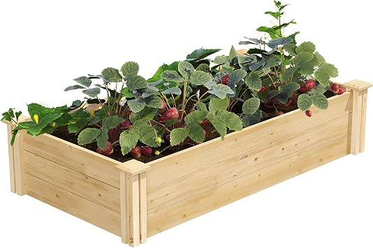 Greenes Fence Premium Cedar Raised Garden Bed, 2 x 4 x 10.5" 3/4" Thick 3-Pack - Made in USA with North American Cedar
