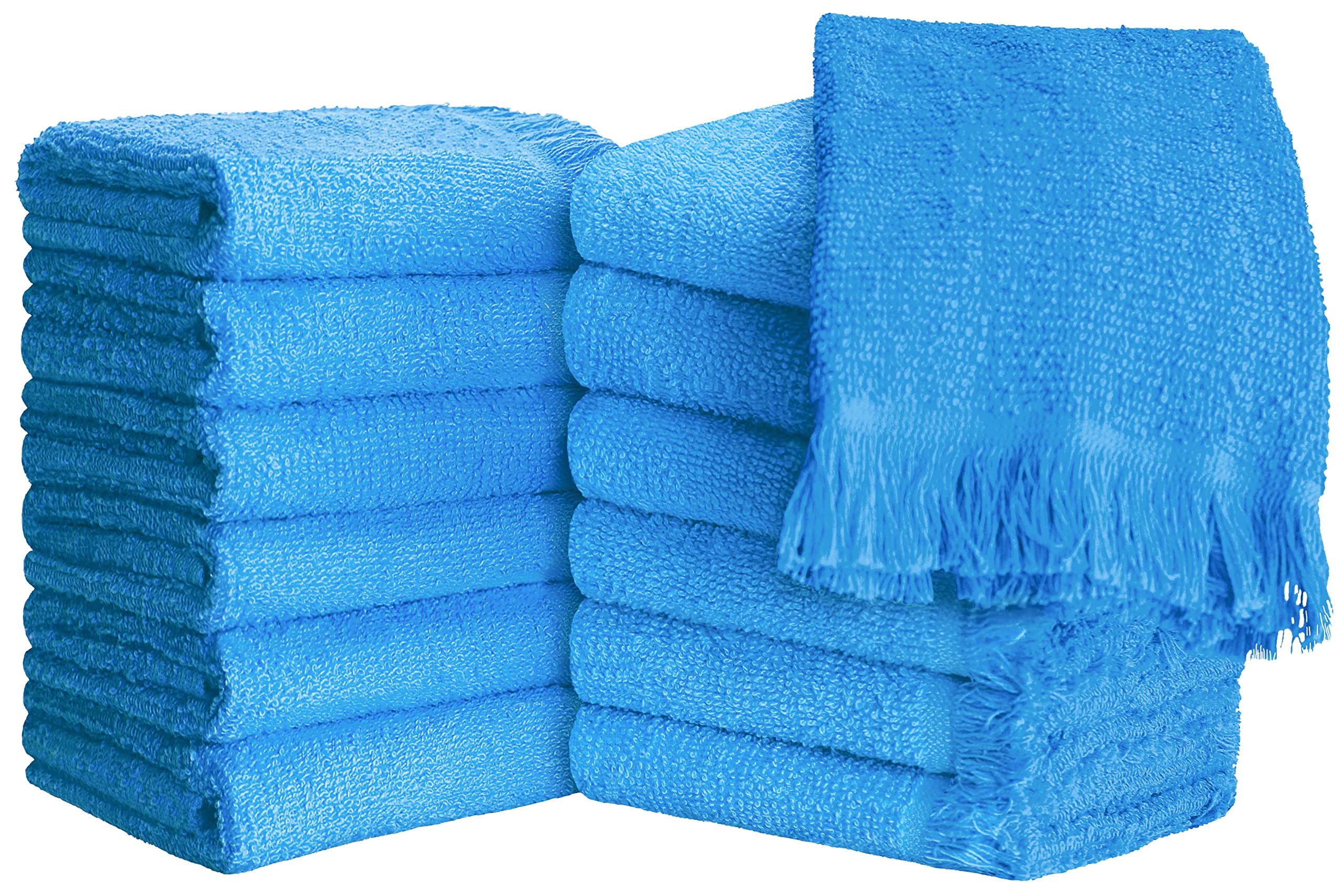 Quick Cleaning Supplies - Pack of 12 Guest Towels -100% Cotton - 28cm x 46cm - Soft and Quick Dry - Salons, Spas, Barber shops, Hotels, Motels, Colleges & home (Turquoise)