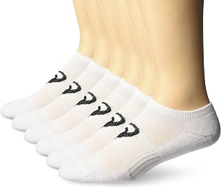 ASICS Invasion No Show (6 Pack), White, Large