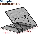 Simple Houseware Laptop Stand with 11-Levels Adjustable Computer Holder for Desk/Book/Tablet Support, Black