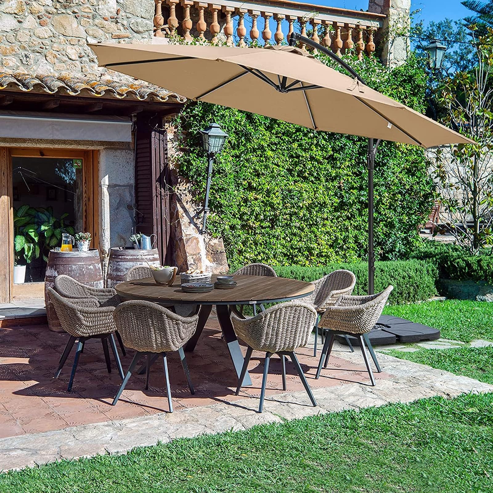 Copertura Di Ricambio Per Ombrellone Da Giardino, 200/270/300 cm Tettoia Di Ricambio Per Ombrellone Da Giardino, Telo Di Ricambio Per Ombrellone Da Patio E Mercatino, Impermeabile/Protettivo UV(Color: