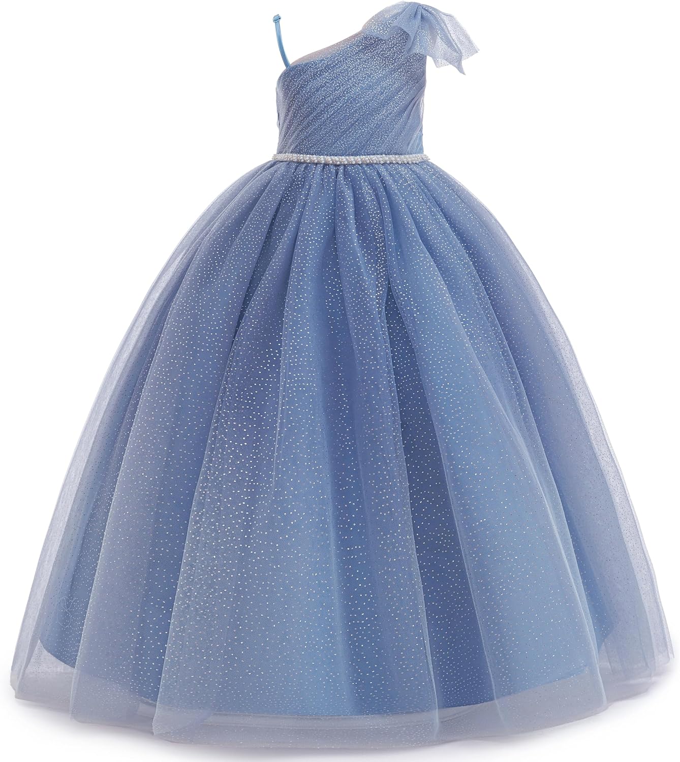 Tulle Flower Girls Dress One Shoulder Formal Princess Wedding Pageant Birthday Party Holiday Ball Gown Dresses