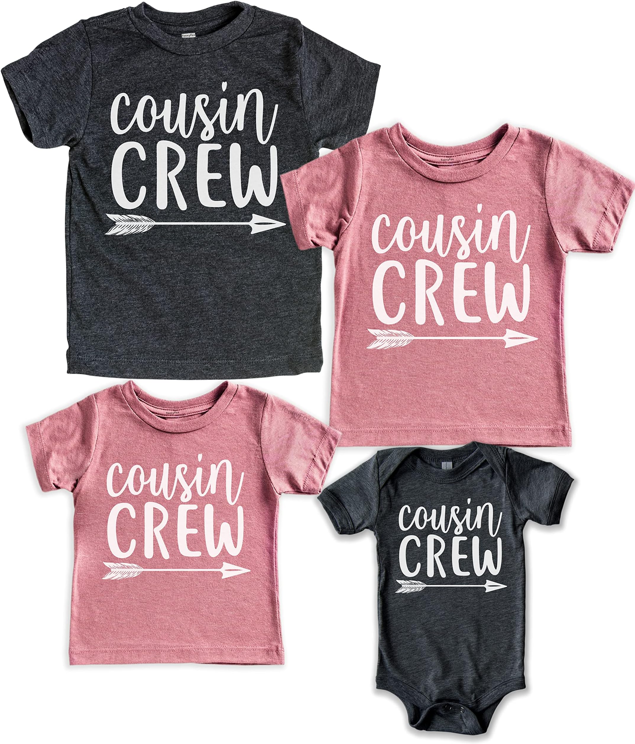 Teeny FoxCousin Crew Shirts Tee Toddler T-Shirt Baby Bodysuit Set for Family Matching Outfit