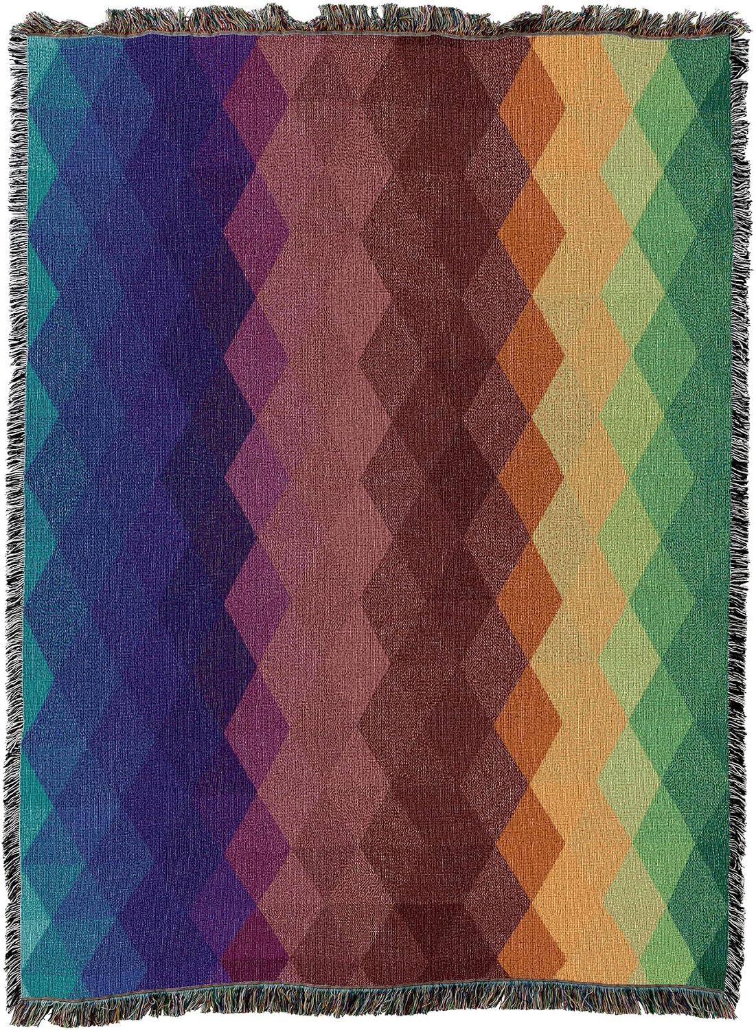 Pure Country Weavers Diamond Rainbow Blanket - Rainbow LGBTQ Woven Throw Blanket - Gift Tapestry Throw Woven from Cotton - Made in The USA (72x54)