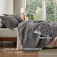 Vista 4 de Bedsure Colchas de tamaño individual – Colchas ligeras de tamaño individual con patrón de tejido de cesta, ropa de cama suave, colcha de edredón