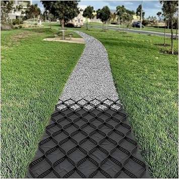 2" Thick Gravel Ground Grid Stabilization Grids, Driveway Stabilization Grids Ground Grid for Landscaping Parking Lots Garden2x6m/6.5x19.7ft-1