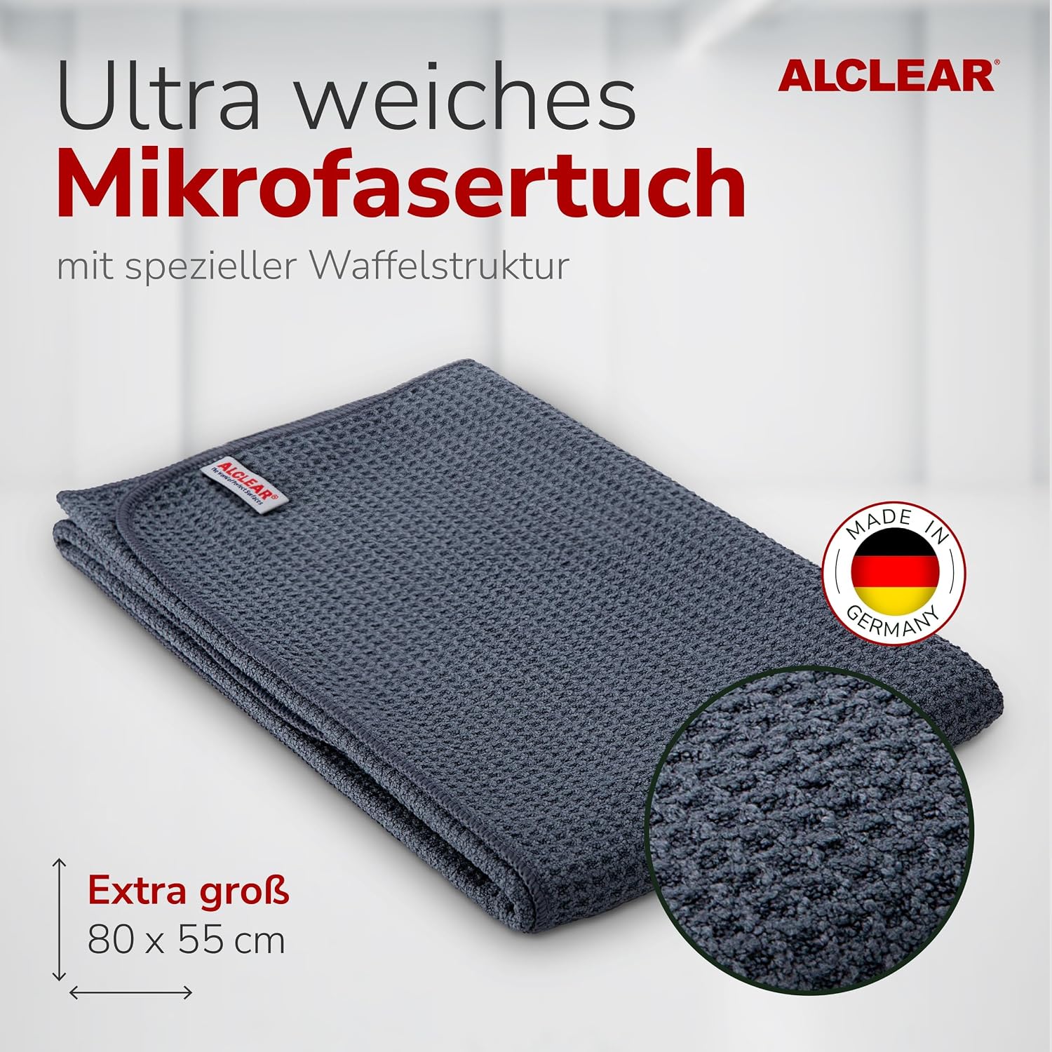ALCLEAR 820901M Ultra-Microfiber Cloth Dry Wonder Maxi After car wash. Grey. Size: 31.50 x 21.65 in. image 2