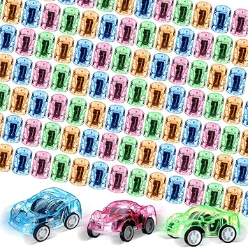 Halloscume 500 Pcs Pull Back Mini Cars Bulk, Plastic, Racing Vehicles