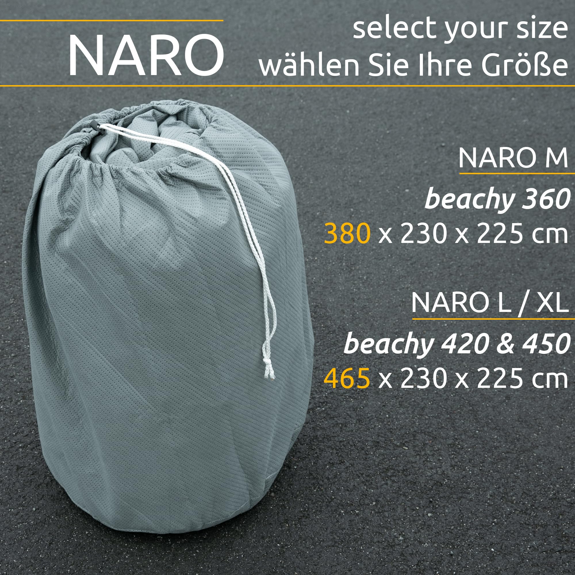 your GEAR Naro M Funda protectora para caravana Hobby Beachy 360 de 4 capas de calidad premium