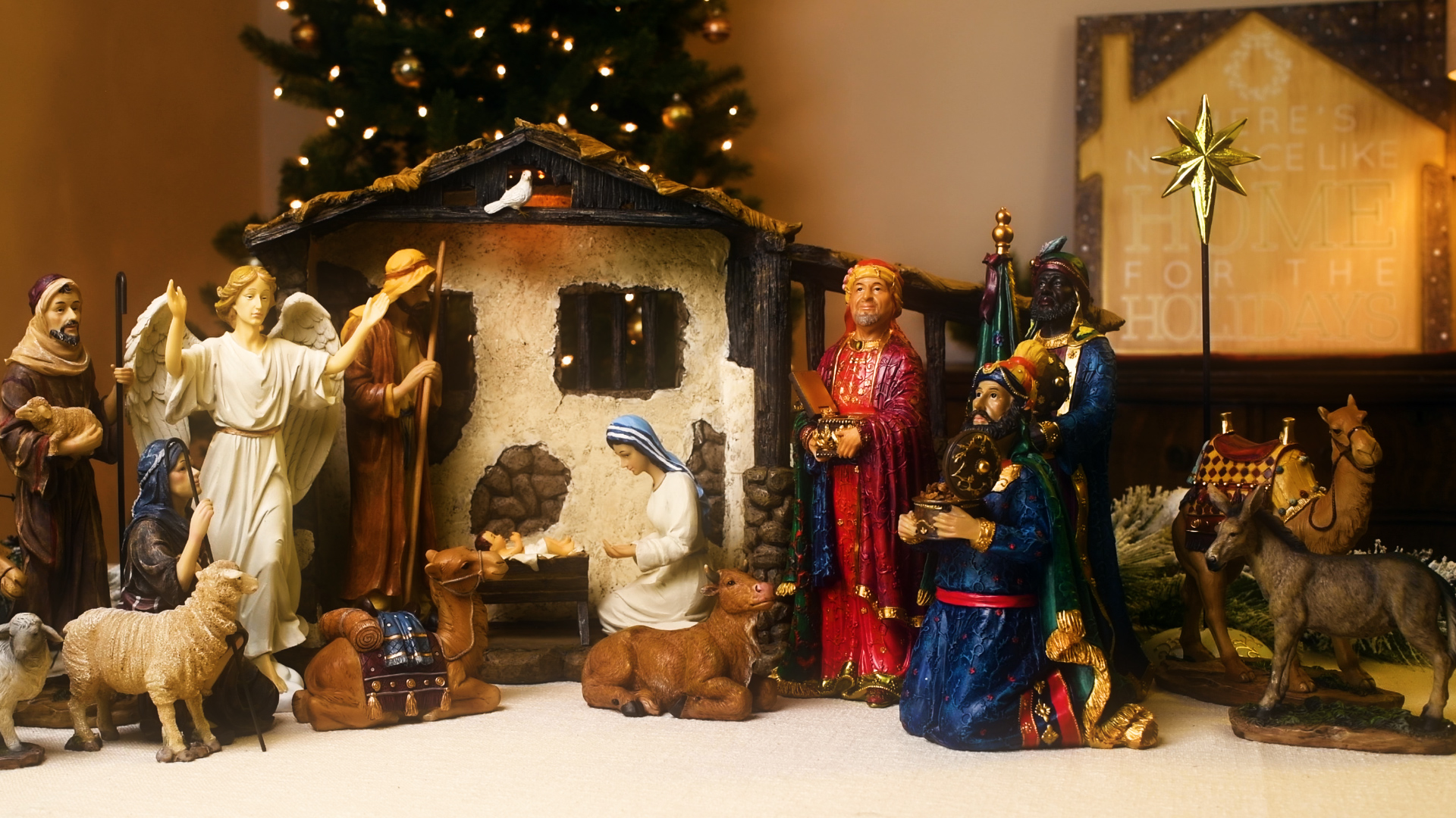 Amazon.com: Deluxe Edition 16 Piece 14 inch Nativity Set with Real
