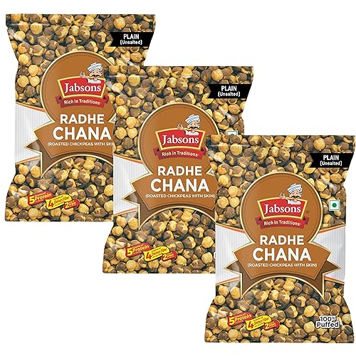 Miniatura 4 de Jabsons - Garbanzos Chana tostados (paquete de 3), 7.05oz x 3 (cúrcuma)