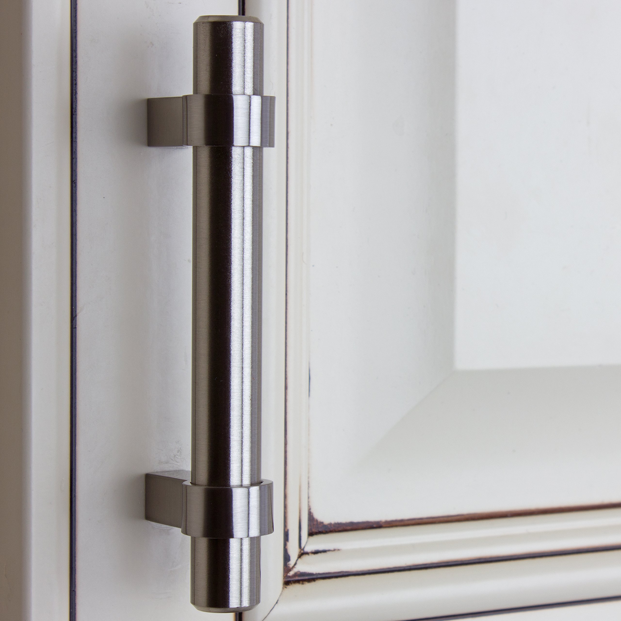 GlideRite 4.5" Solid Steel Euro Bar Cabinet Pull - Stainless Steel Finish (4005-76-SS)