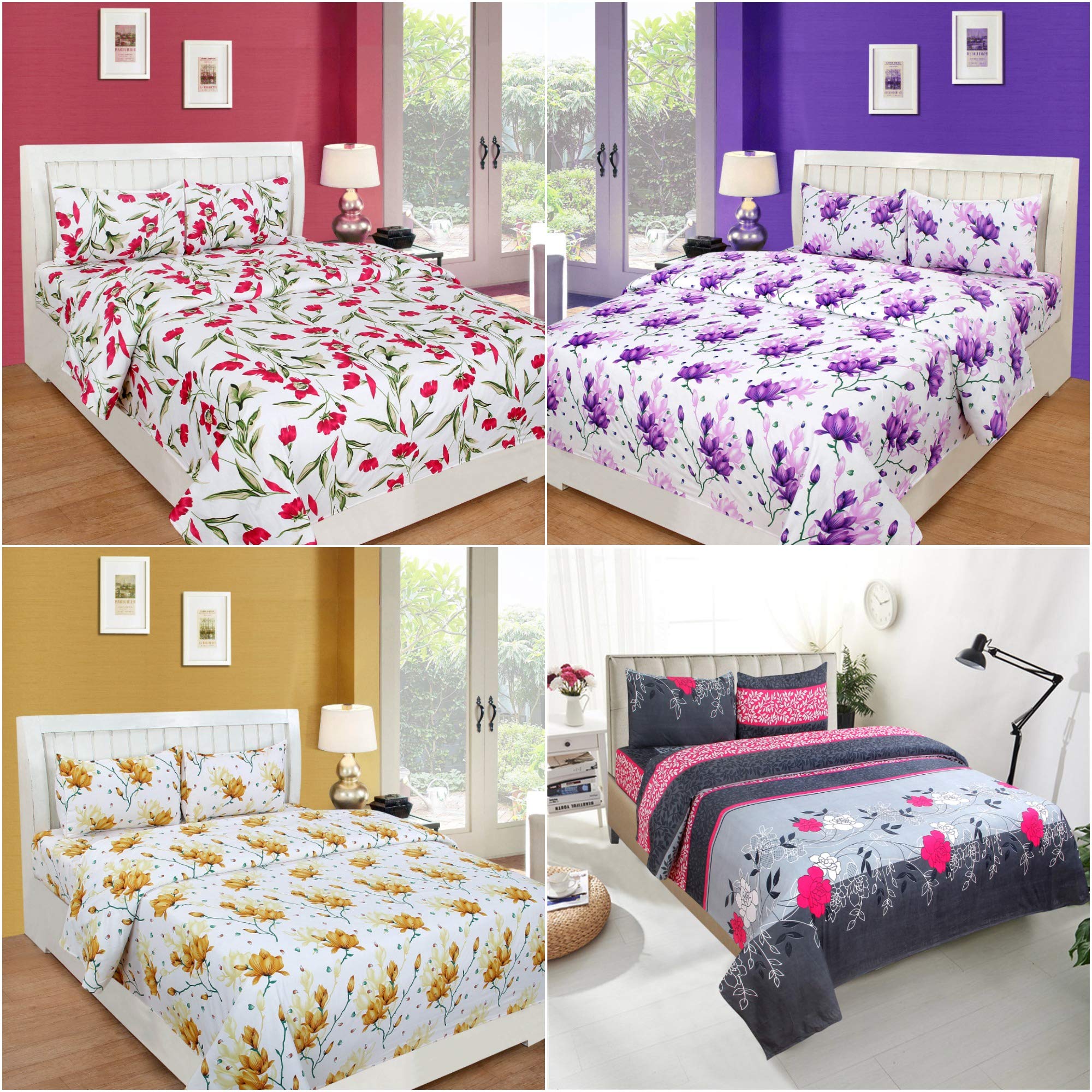Bsb Home Microfibre Glace Cotton 120 Tc Bedsheet Queen Multicolour Buy Online In Andorra At Andorra Desertcart Com Productid 164616625