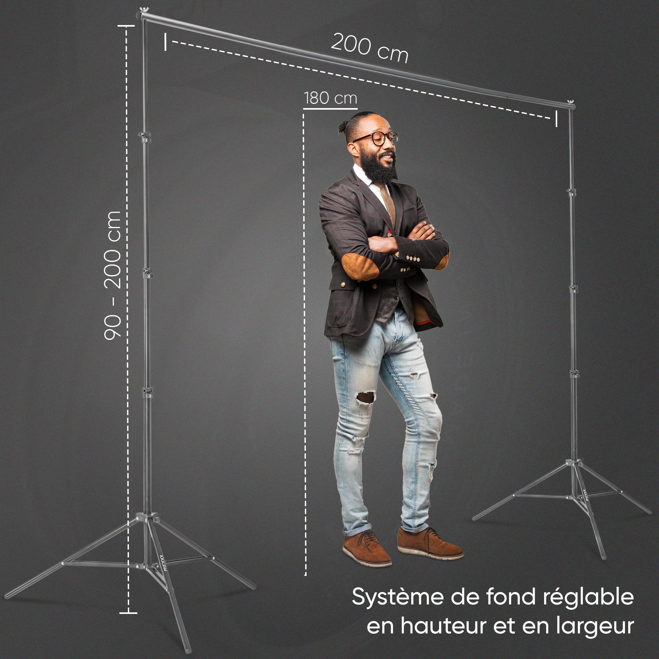 Fond Vert (1,8m x 2,8m) avec Support (2m x 2m) - Green Screen