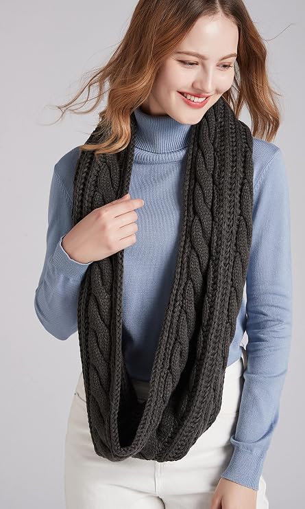 NEOSAN Womens Thick Ribbed Knit Winter Infinity Circle Loop Scarf