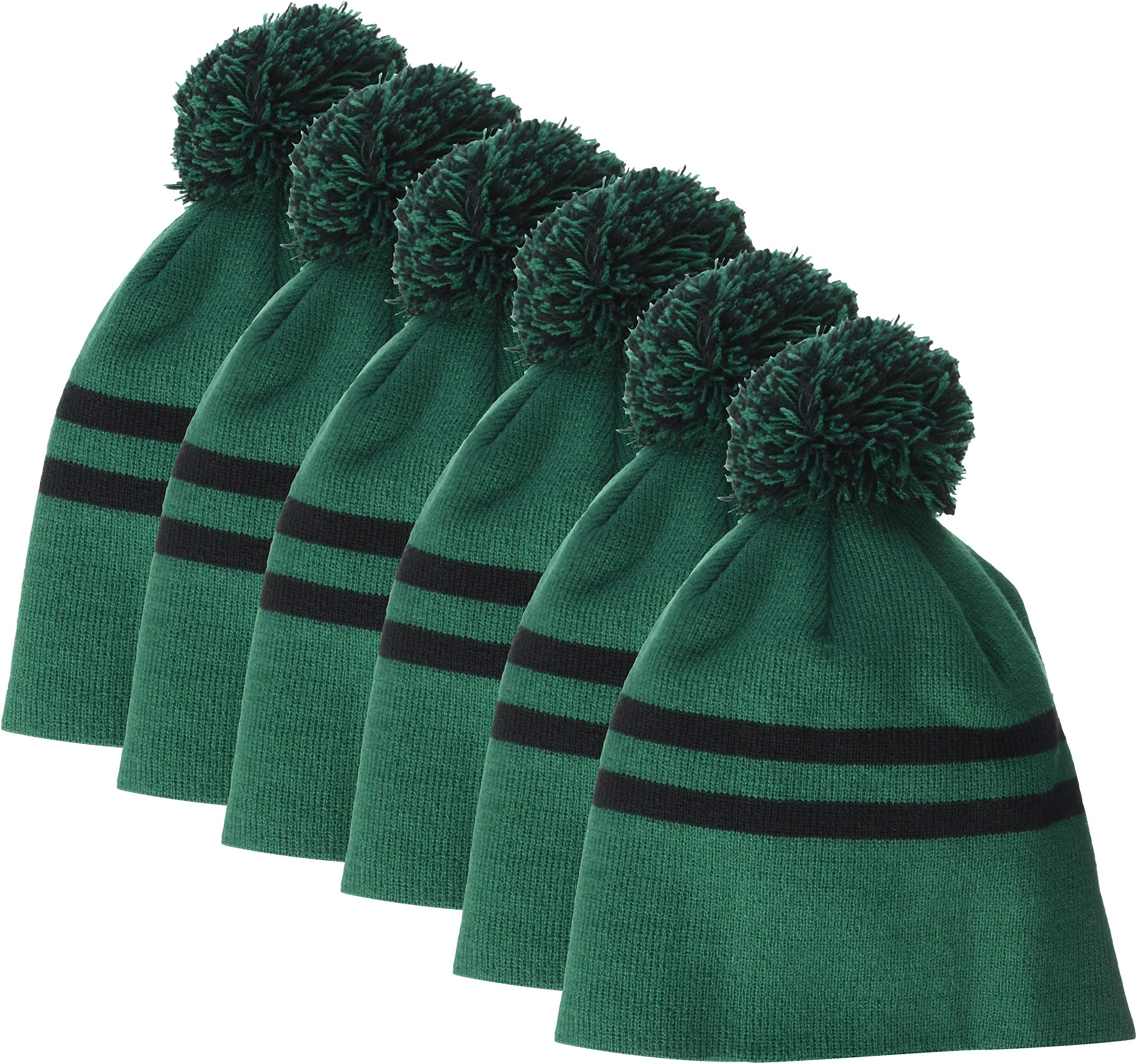 Clementine Apparel Men's Clm-al-tt122-striped Pom Beanie (6 Pk)