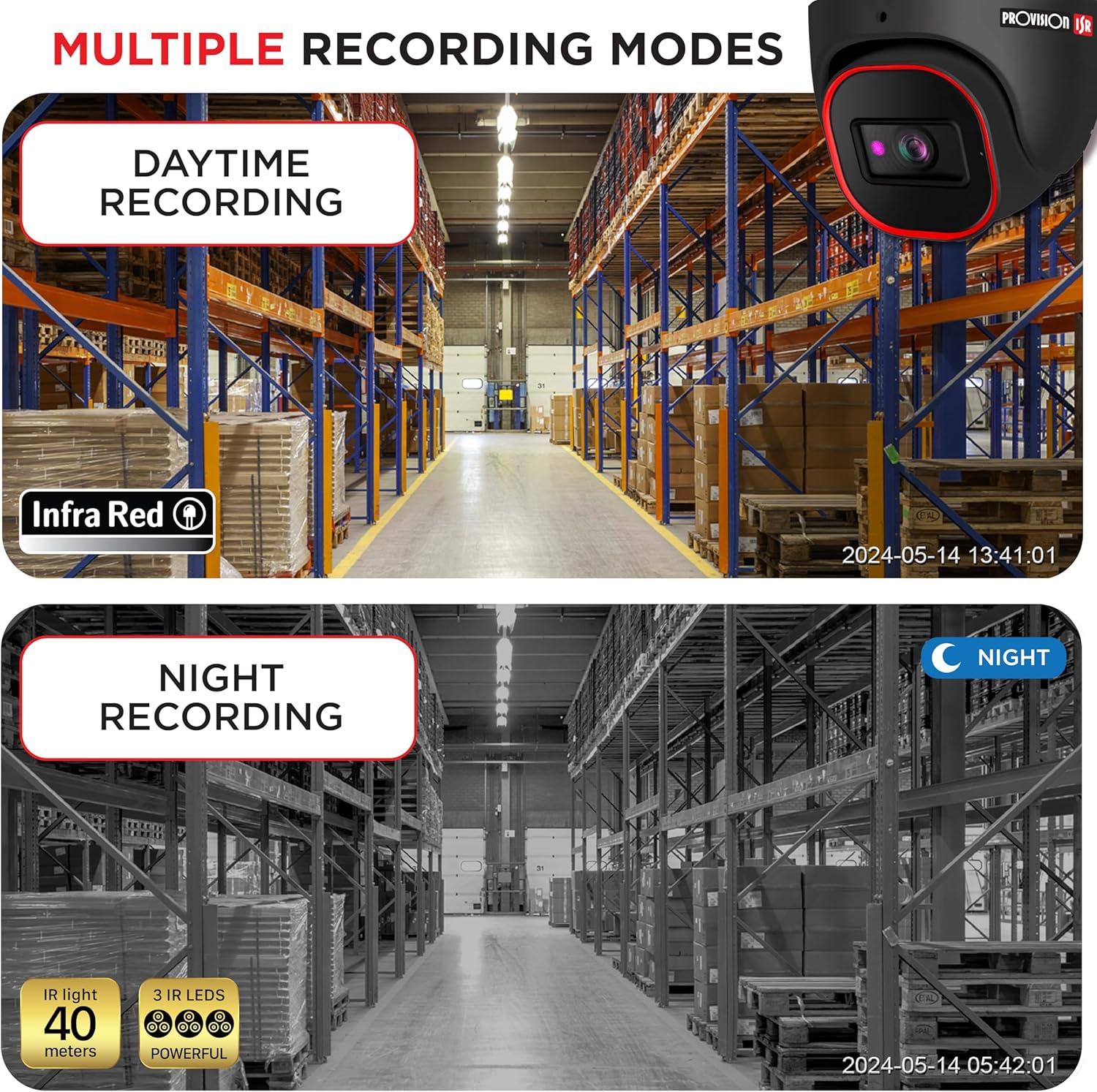 Daytime and Nighttime recording modes