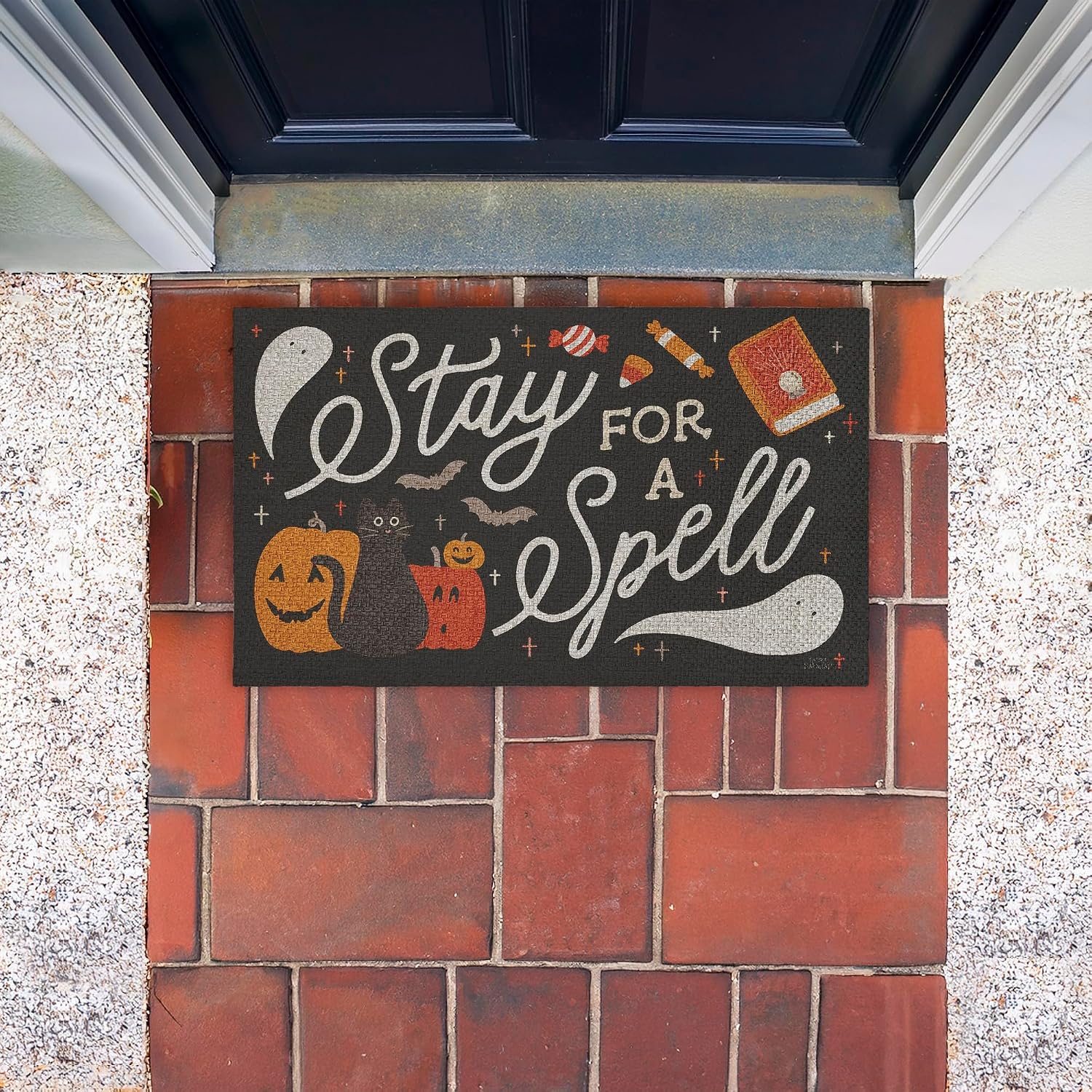 Stupell Industries Spritz Please Kitchen Outdoor Door Mat, Durable Non-Slip Woven Natural Texture Mat with Recycled Rubber Backing, Weather-Resistant Fun Bar and Kitchen Design by Lil' Rue, 18"x30"