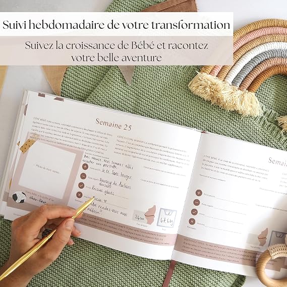Pregnancy Journal Gift - Luxury Pregnancy Book for Mums to Be - Pregnancy Book Includes Calendar, Scrapbook, Checklist, Organizer and Baby Book Memories (Animals)