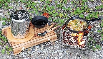 テント・タープ CAPTAIN STAG Fire and Grill Table Set CAPTAIN STAG UP-1038 Modular Hexa Grill Table Set Portable