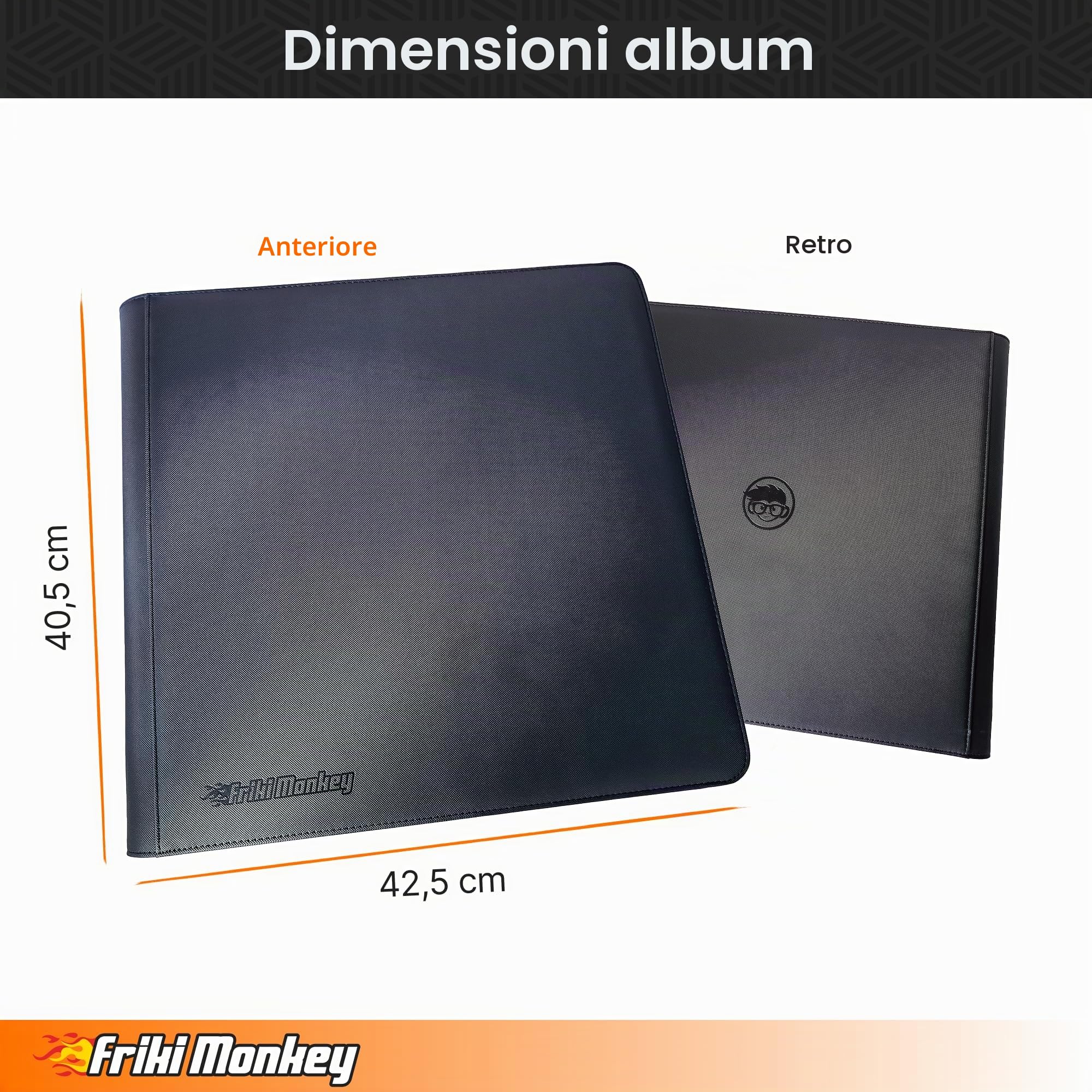 Album con cerniera Toploader | Raccoglitore TCG 4 × 3 per carte da collezione - Capacità 480 carte | Album Trading Cards 20 fogli | Raccoglitore Card Toploader 12 tasche