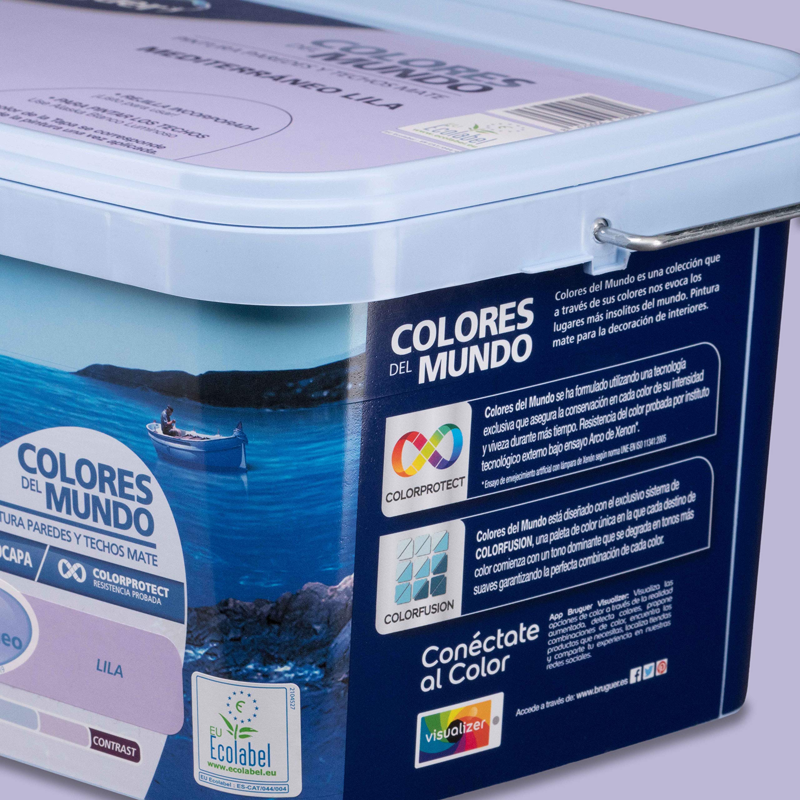 Bruguer Colores del Mundo Pintura para paredes monocapa Mediterráneo Lila 4 L
