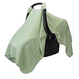 Comfy Cubs Baby Car Seat Cover - Soft&comma; Breathable Bamboo Rayon and Muslin Cotton Blend - Lightweight Canopy for Sun&comma; Bug&comma; and Comfort Protection - Large Size Infant Seat Cover in Sage Design