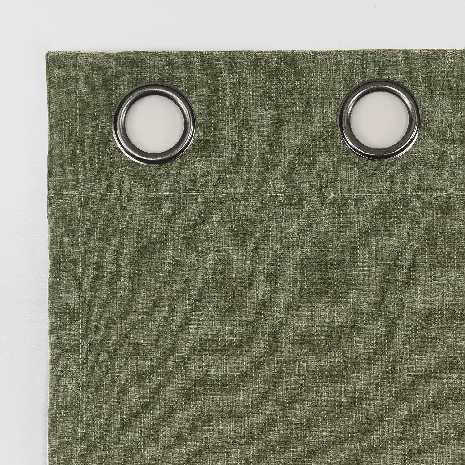 Sun Zero Isidora Velvet Magnetic Closure 100% Blackout Grommet Curtain Panel, 40" x 84", Olive Green