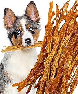 Turkey Tendons for Dogs Made in USA with 100% Turkey and No Glycerin, Healthy Jerky Dog Treats for Medium and Small Dogs, Human Grade Natural Chews, 6 oz Bag