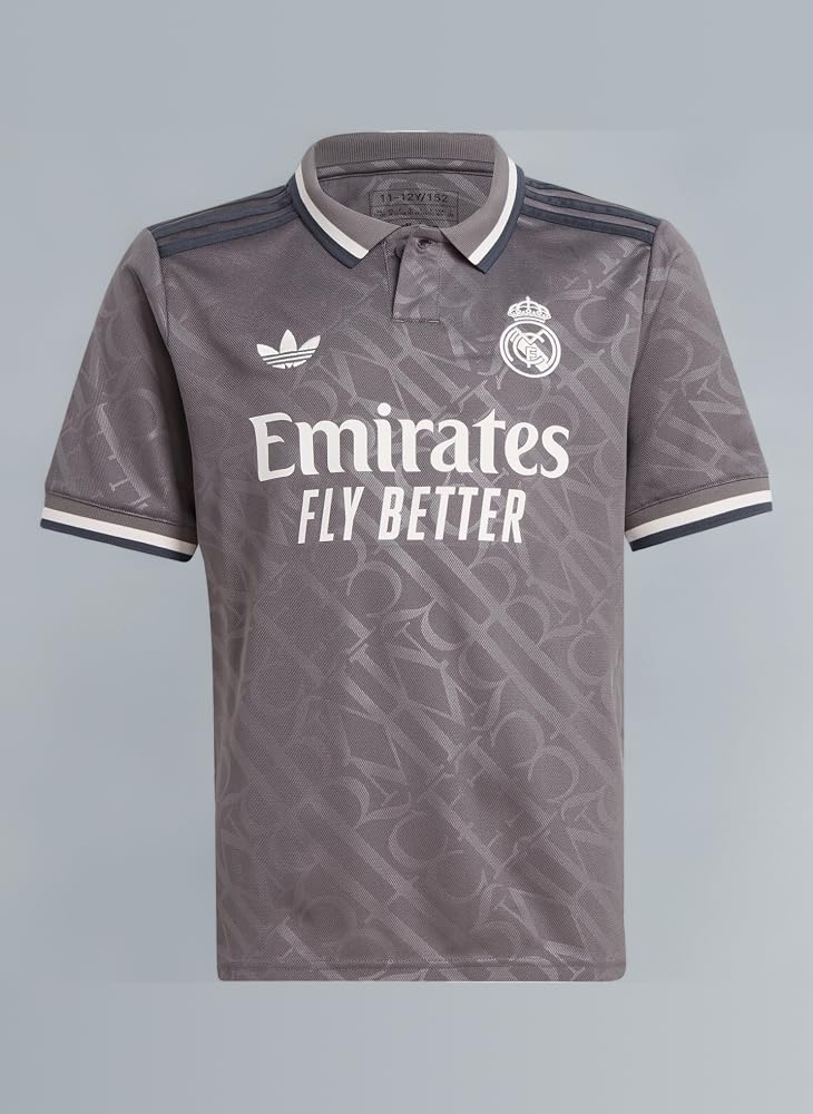 adidas Kids Real Madrid Third Shirt 2024 2025 Juniors Grey 9-10