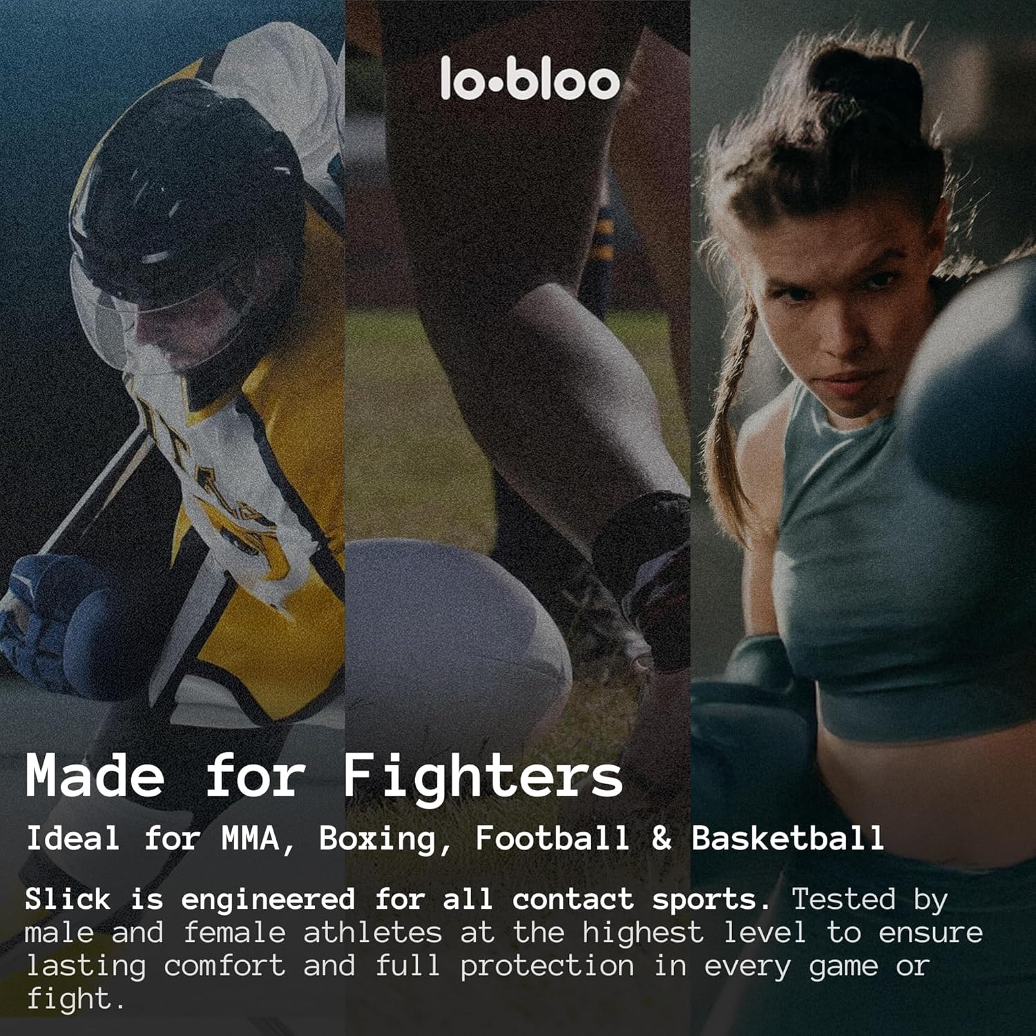 lobloo® Slick Sports Mouthguard – Ultra Slim 1mm | Dentist-Level Protection | Modified Vacuum-Fit Fusion | Oxygen Flow & Comfort | MMA, Boxing, Football, Basketball. (Large +14yrs, Black)