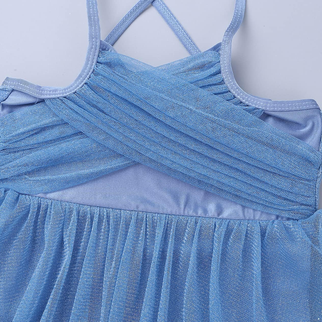 Girls Ballet Bodysuit Spaghetti Shoulder Straps with Waist Bowknot Ballet Latin Dance Dress